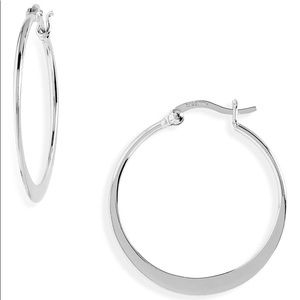 Argento Vivo Flat Edge Hoop Earrings